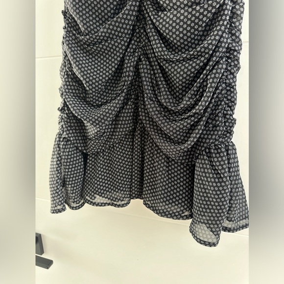 Storia black & white ruffle polka dot mini dress wedding formal event summer S - Picture 10 of 13